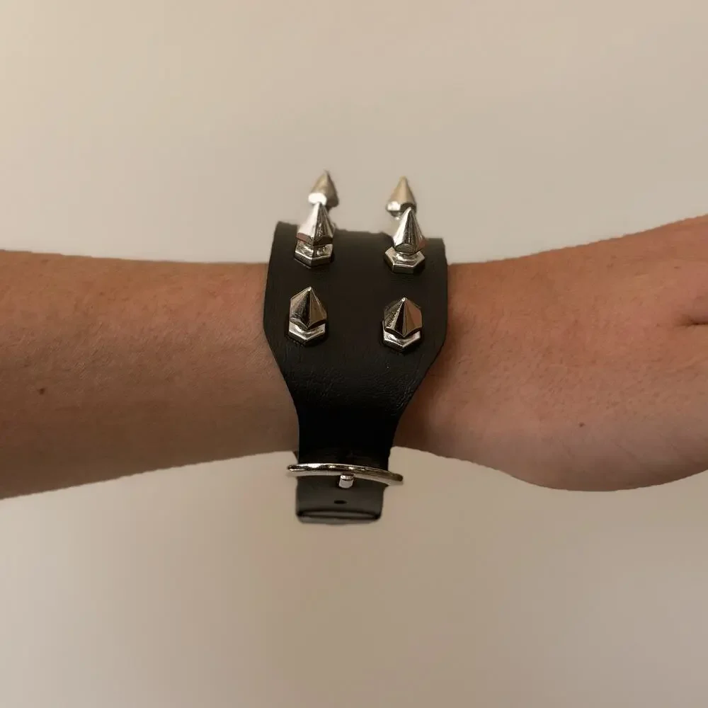 Y2K Volcanic Rock Cross Bracelet Black Beads 8-9 Inch Unisex Streetwear